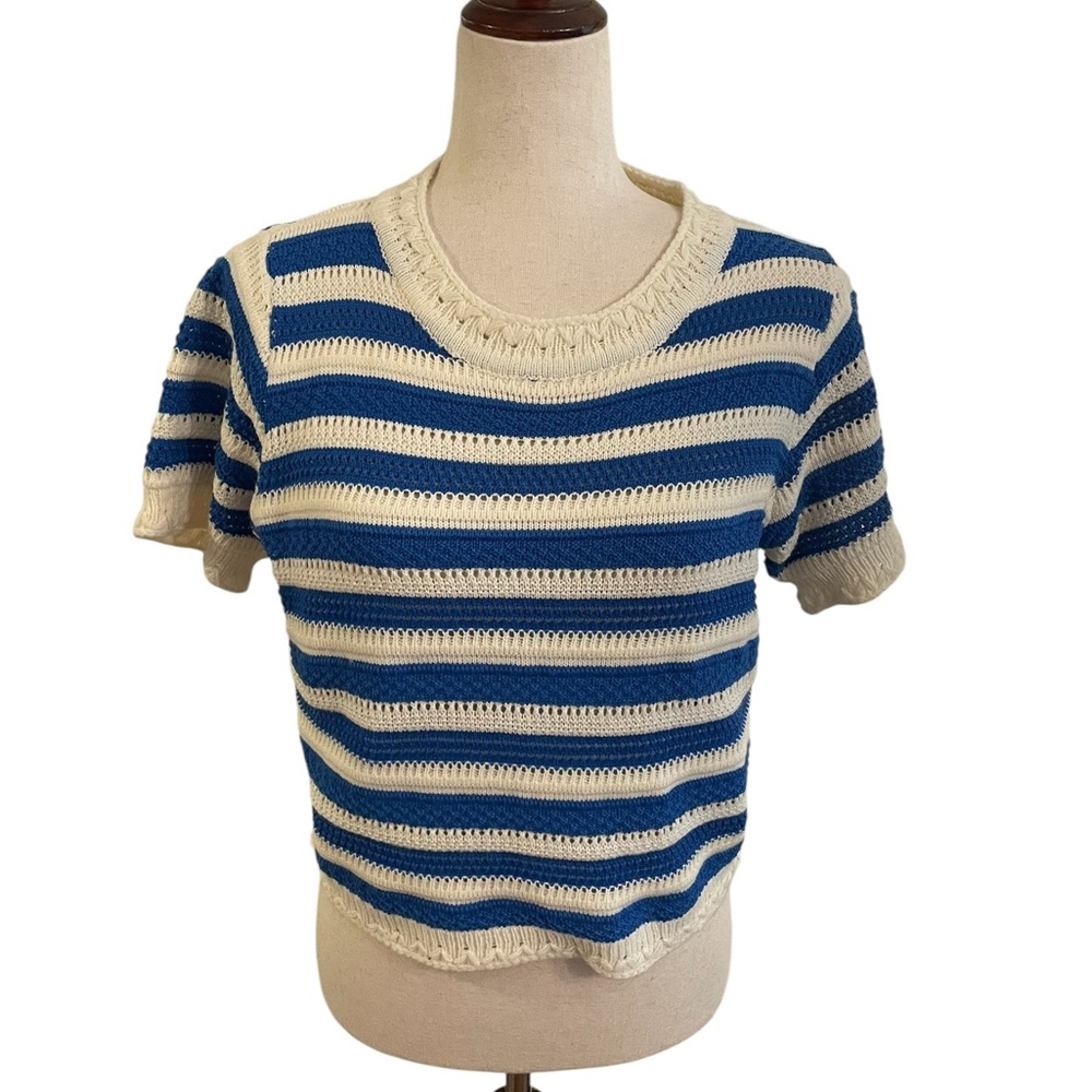 KLD Short Sleeve Striped Sweater